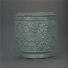 南宋景德镇窑青白釉龙凤纹三兽足香炉-南宋湖田-瓶罐炉- 藏点啦古玩网