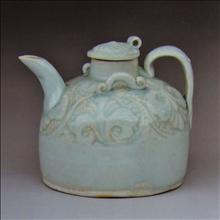 宋代青白釉执壶景德镇湖田窑瓷器酒壶-酒壶-南宋湖田- 藏点啦古玩网