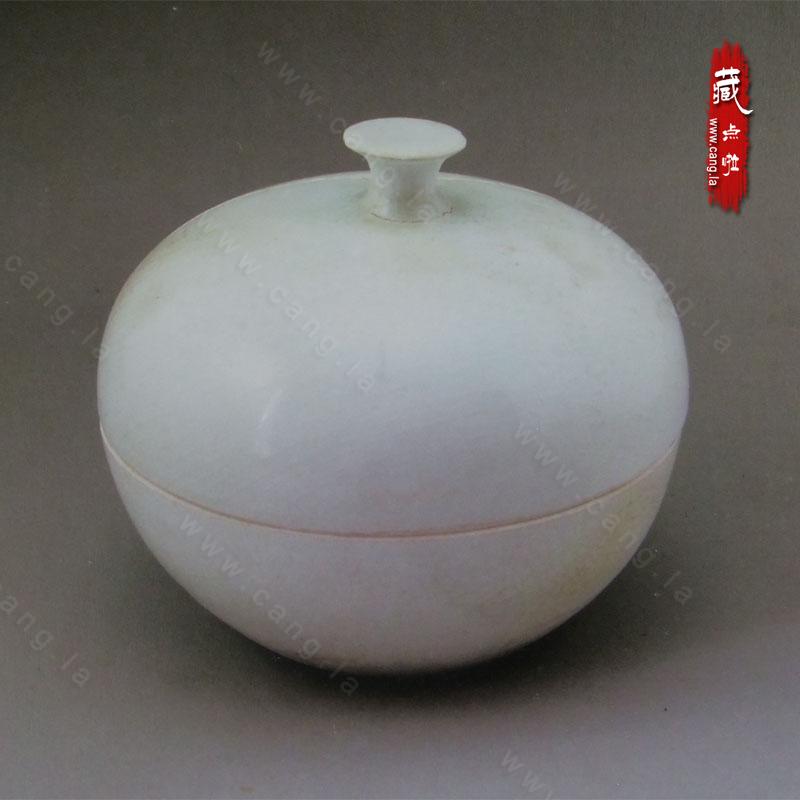 北宋景德镇窑 青白瓷苹果形盖盒
