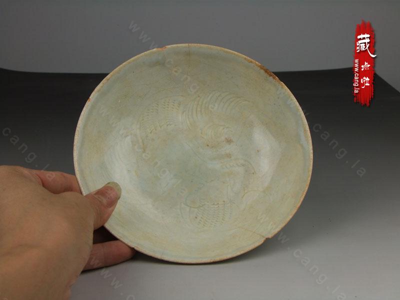 北宋青白瓷器 刻划瓷盘