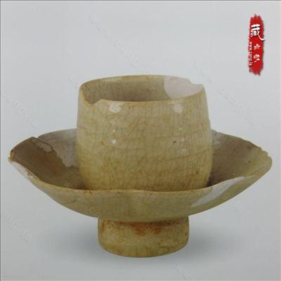 北宋青白瓷器 茶杯形盏托 繁昌窑